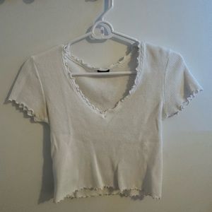 Brandy Melville waffle v-neck top